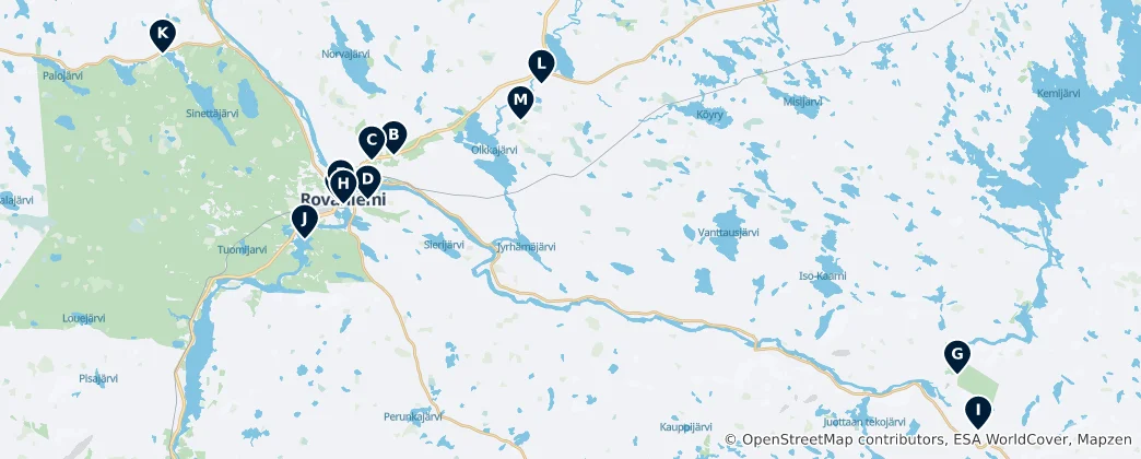 Mapa Rovaniemi's Arctic Essentials