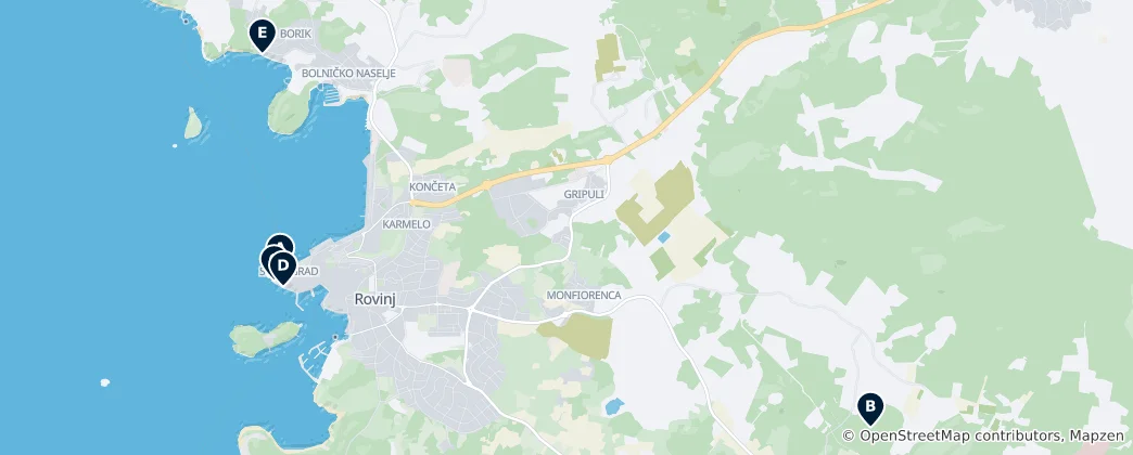Mappa di Editor's Choice Rovinj