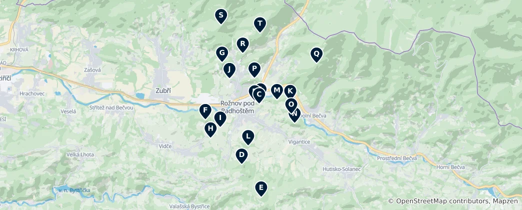 Map of Peaks and Viewpoints