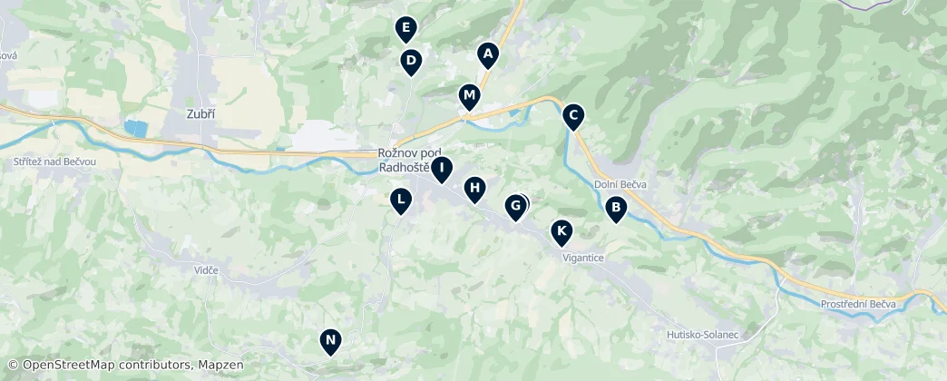 Shelters and Picnic Spots — Map