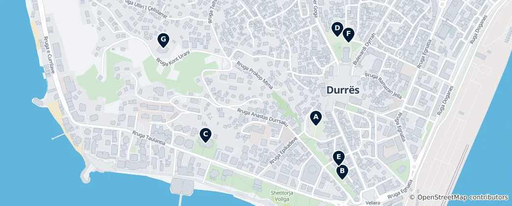 Karte von Durrës: Top Sights