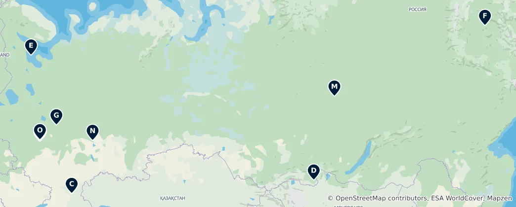 Karte von Russia's Hidden Gems