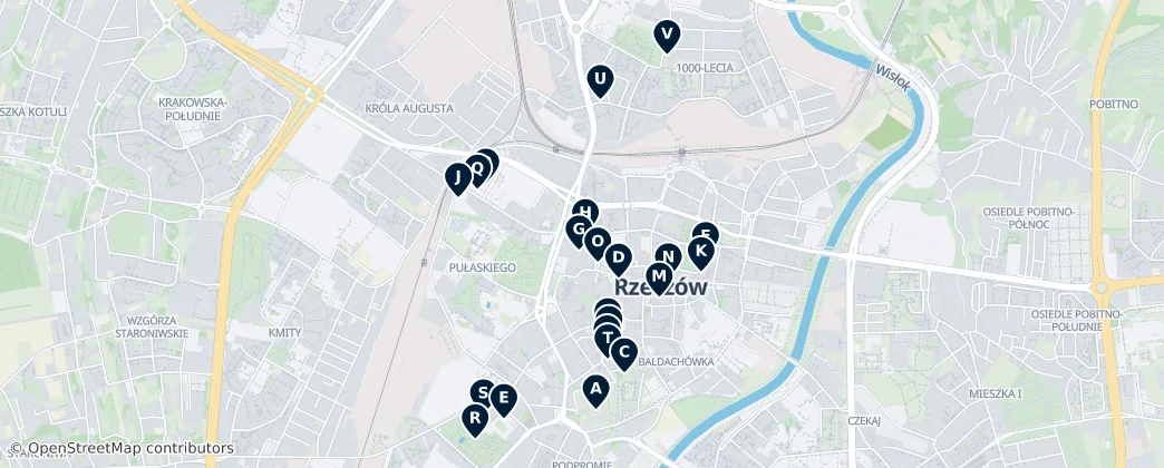 Rzeszów Heritage Trail — mapa