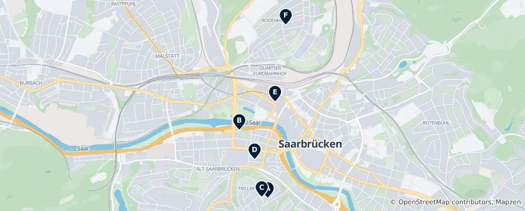 Map of Regional Heritage of Saarbrücken