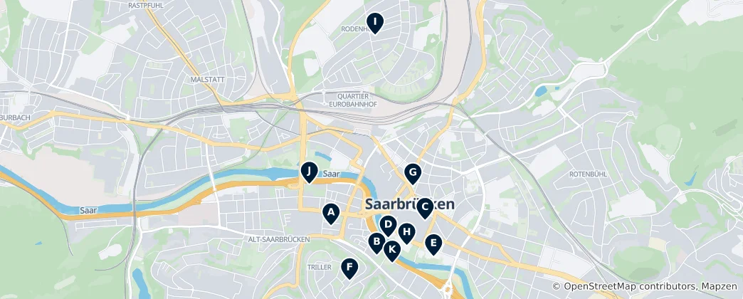 Map of Saarbrücken Essentials