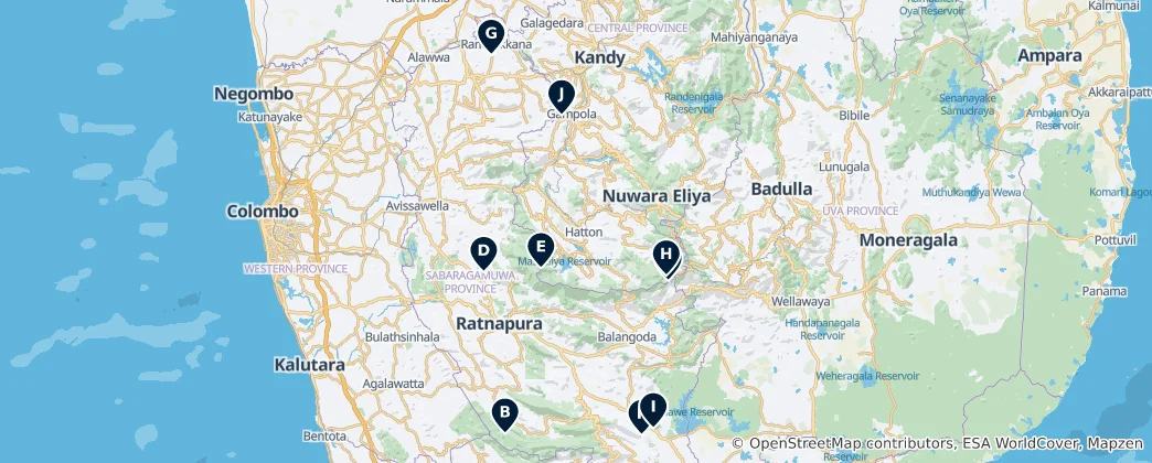 Mapa Sabaragamuwa Province Essentials