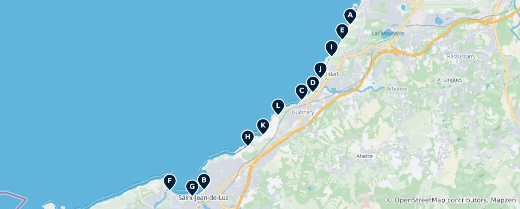 Mapa de Best Beaches & Coast