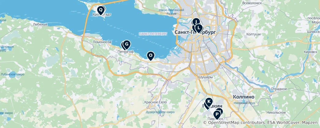 Map of Historic Palaces and Monuments