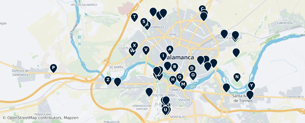 Map of Salamanca Parks and Gardens