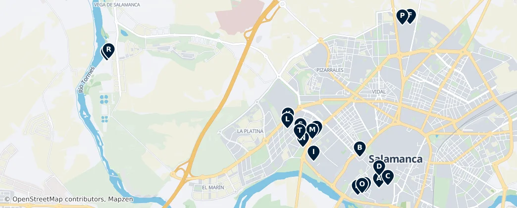 Map of Salamanca University and Colleges
