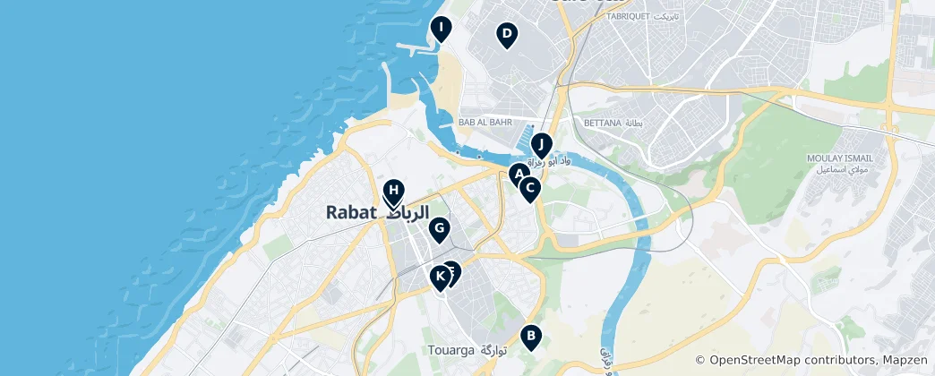 Mappa di Salé's Essential Landmarks