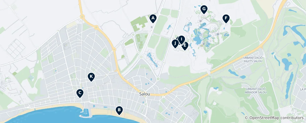 Mapa Salou's Unmissable Attractions
