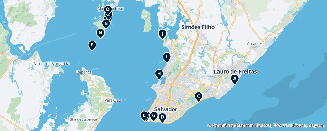 Mapa Beautiful Beaches and Bay