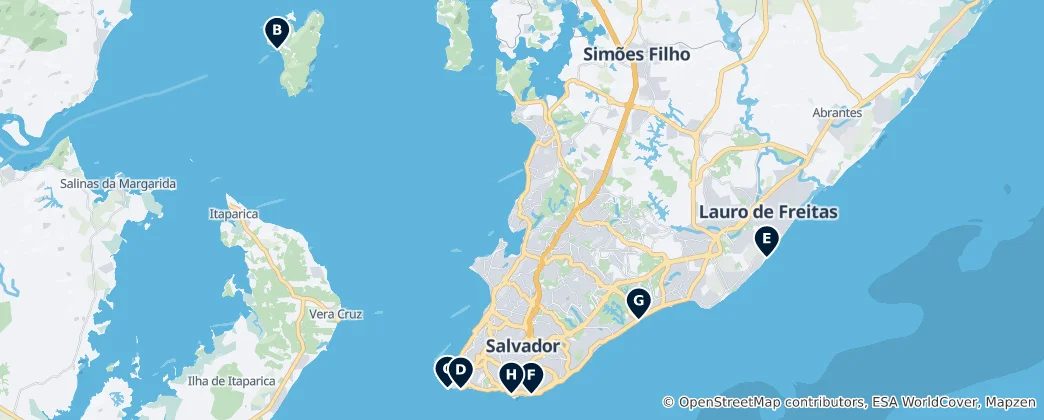 Karte von Salvador's Hidden Gems
