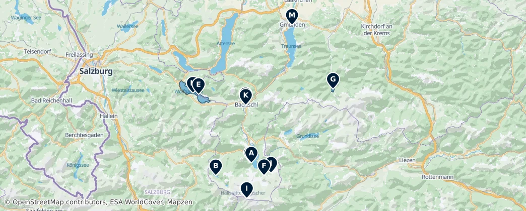 Salzkammergut's Unmissable Gems — Mapa