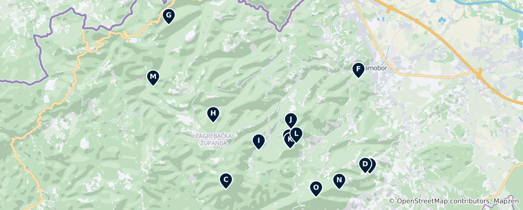 Mapa De Hiking & Mountain Huts