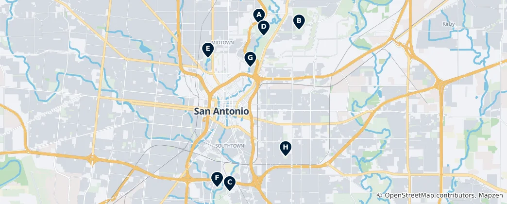 Map of San Antonio Parks and Gardens