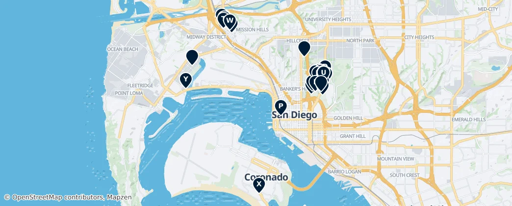 Map of San Diego Museums & Galleries
