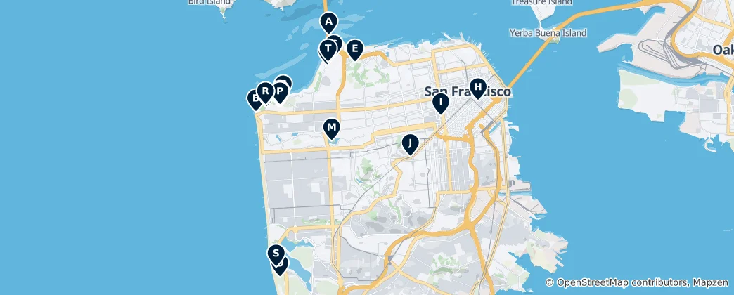 Mappa di Siti Storici di San Francisco