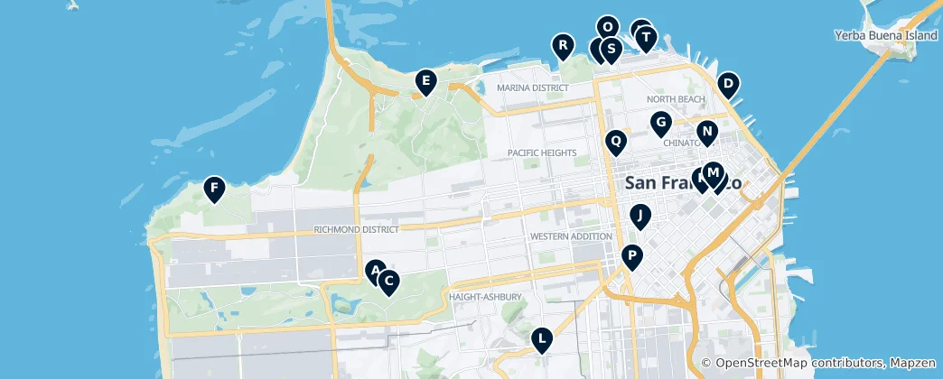 San Francisco Müzeleri ve Galerileri Haritası