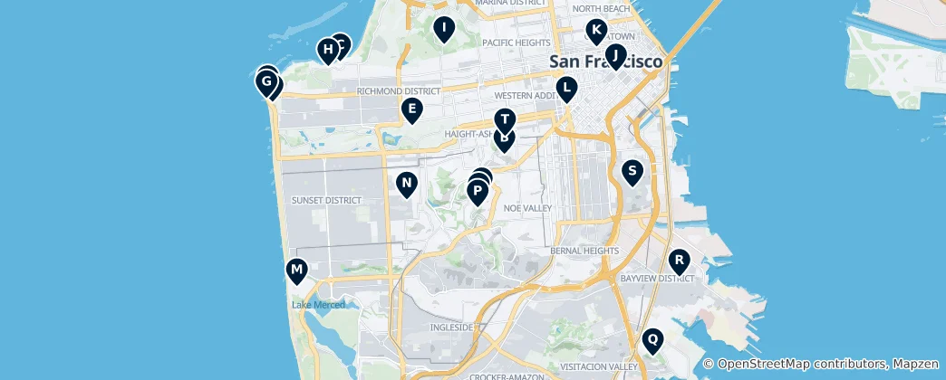 Mappa di Panorami di San Francisco