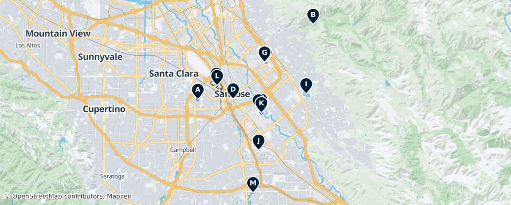 San Jose Parks and Recreation — Mapa