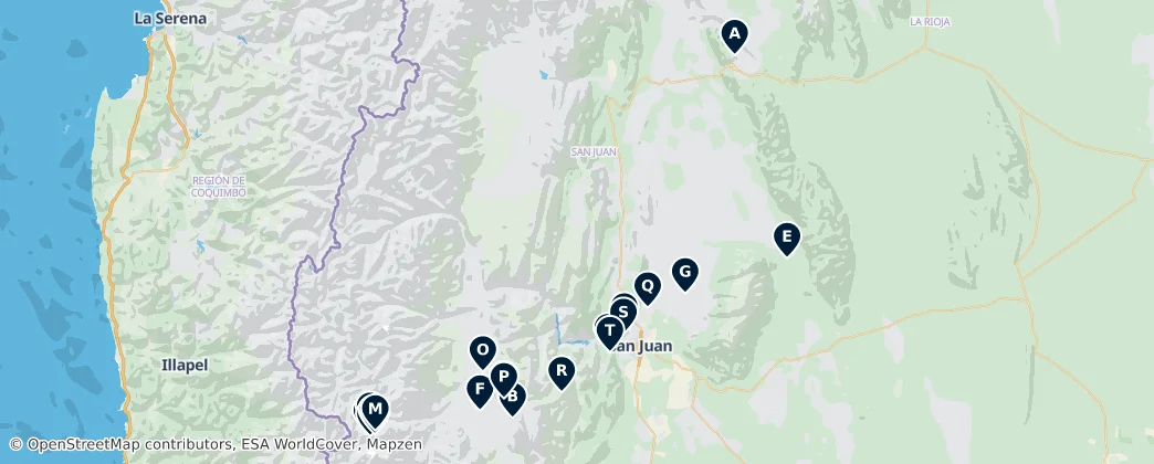 Mappa di Natural Wonders and Protected Areas