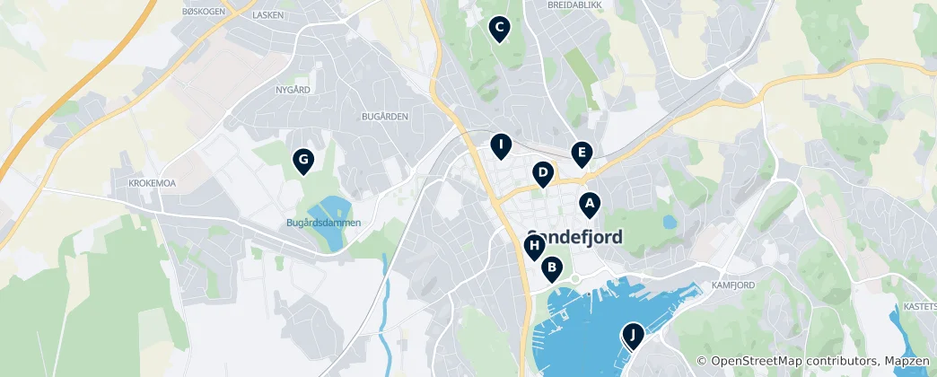 Mappa di Sandefjord Essentials