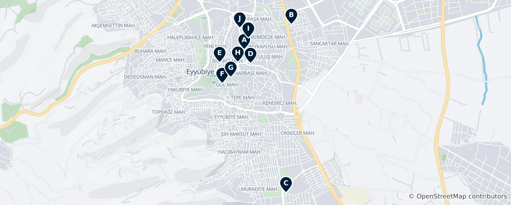 Mapa Historic Mosques of Şanlıurfa