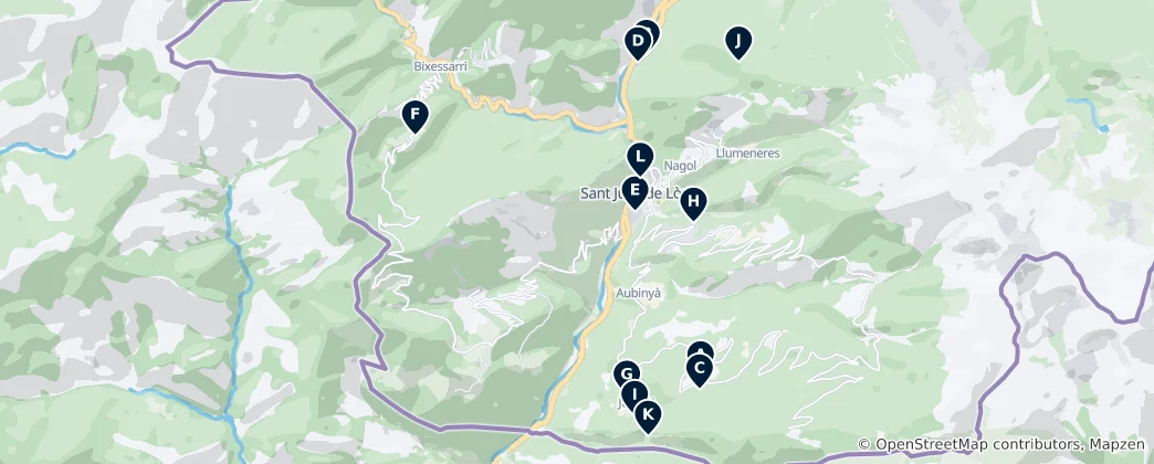Sant Julià de Lòria's Essential Experiences Haritası