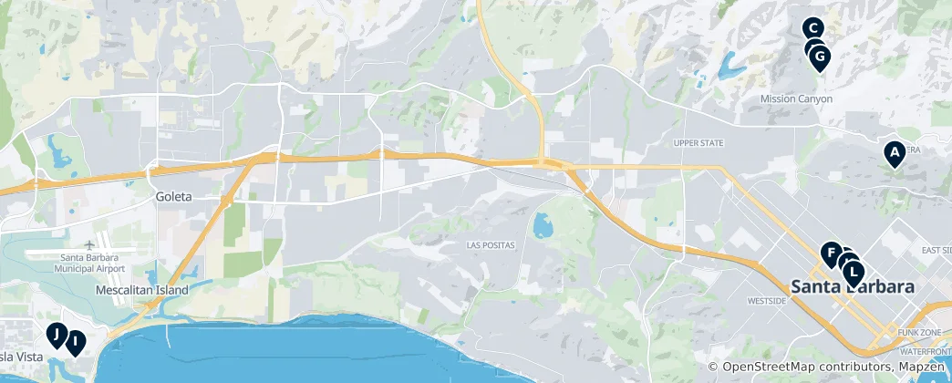 Karte von Hidden Gems of Santa Barbara
