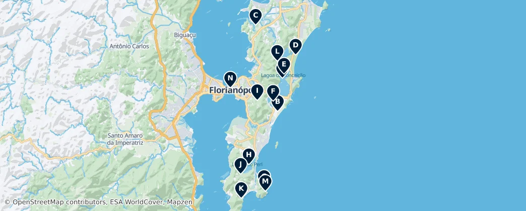 Map of Florianópolis Nature Escapes