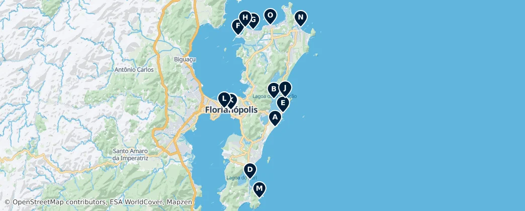 Map of Ilha de Santa Catarina's Absolute Essentials