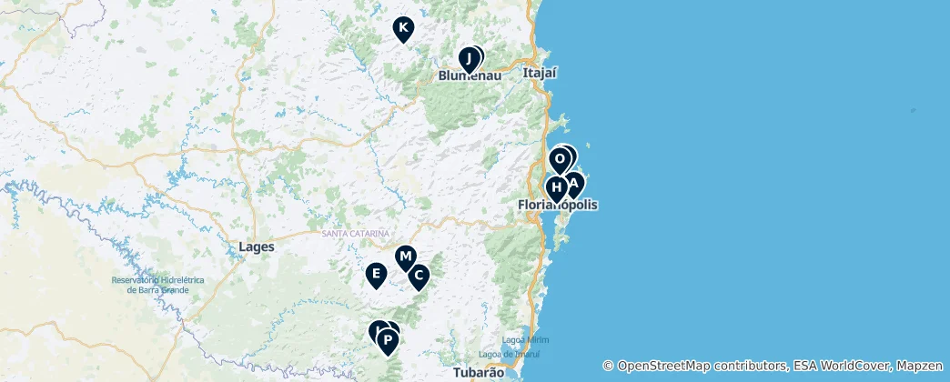 Mapa Santa Catarina's Unmissable Treasures