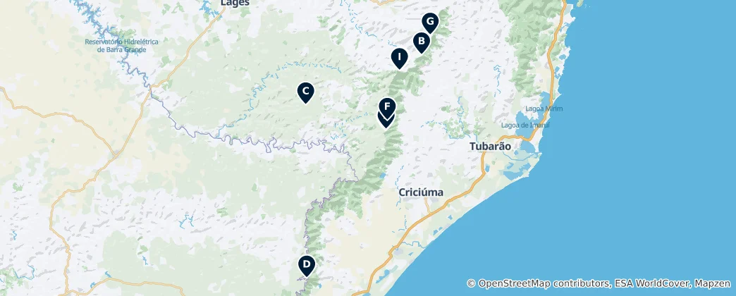 Mapa Scenic Viewpoints and Peaks