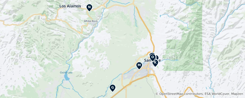 Map of Santa Fe County Must-Sees