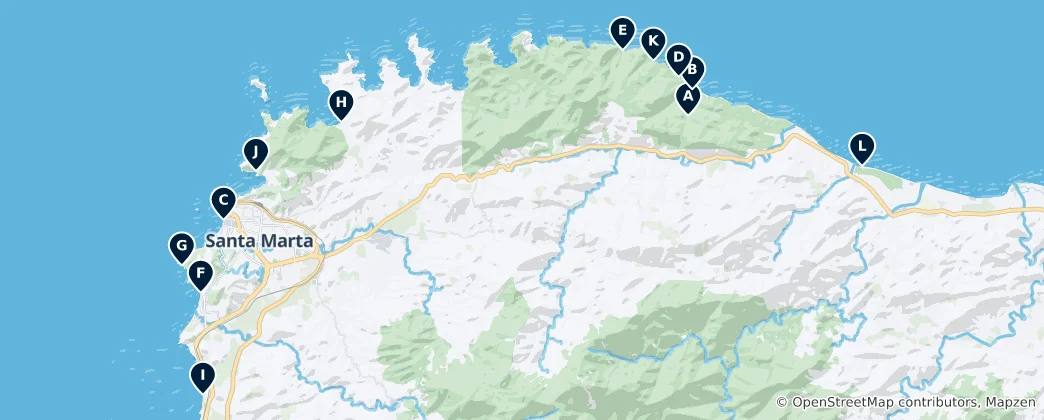 Mapa Best Beaches