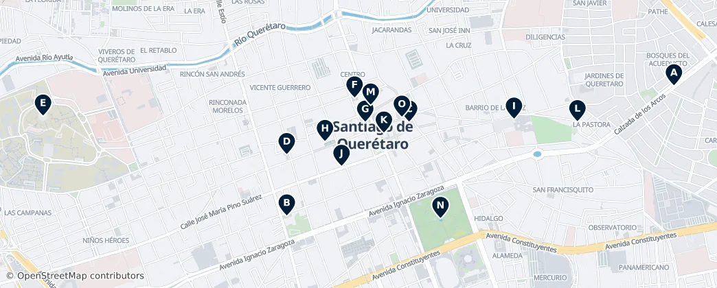Kaart van Santiago de Querétaro Essentials