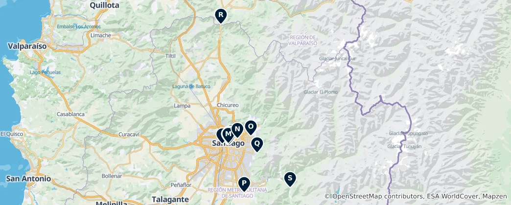Mapa Región Metropolitana de Santiago Must-Sees