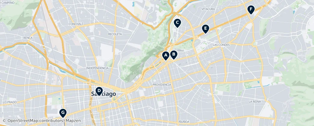 Top Shopping Destinations — Kaart
