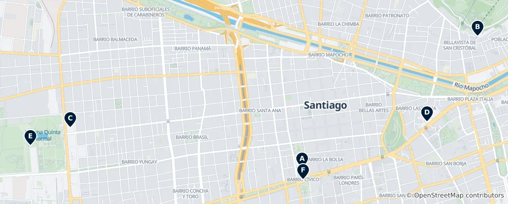 Karte von Editor's Choice: Santiago Highlights