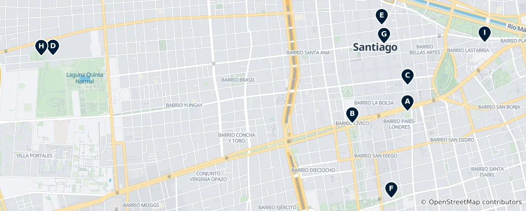 Mapa De Hitos Culturales de Santiago