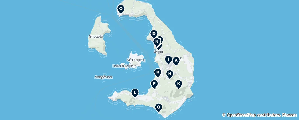 Mapa Santorini Museums & Art