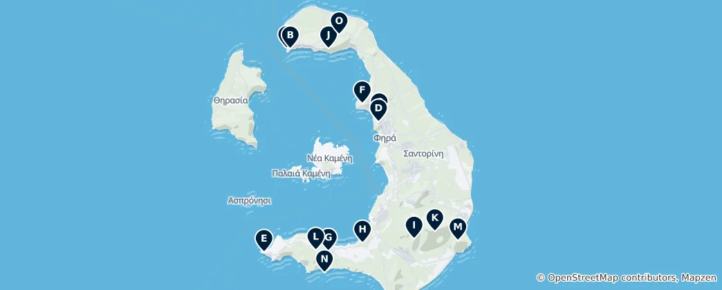 Mappa di Santorini's Best Viewpoints