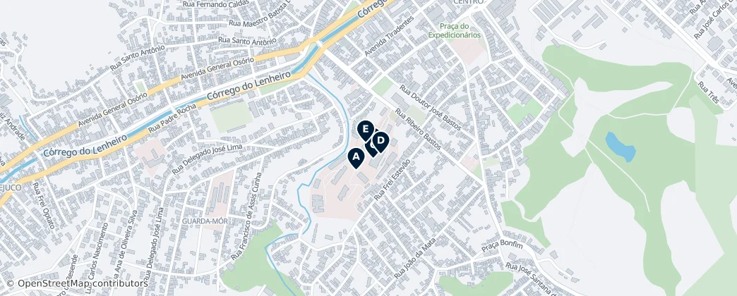 Map of Federal University of São João del-Rei
