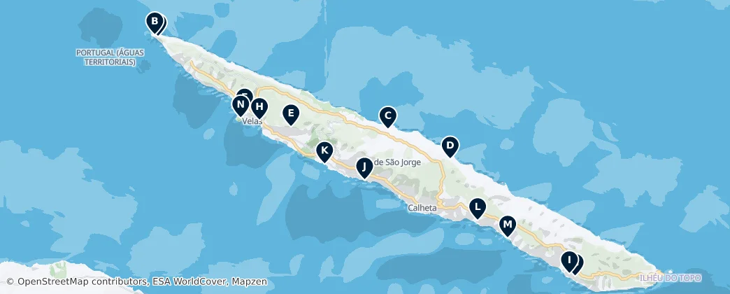 Map of Best Viewpoints in São Jorge
