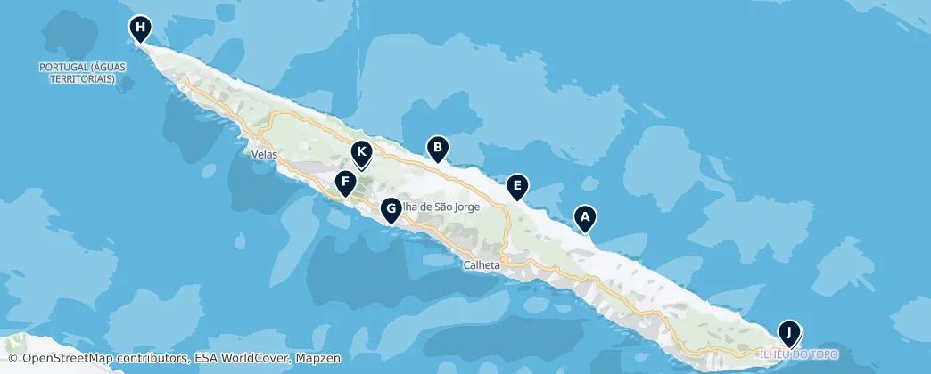 Map of Ilha de São Jorge Essentials