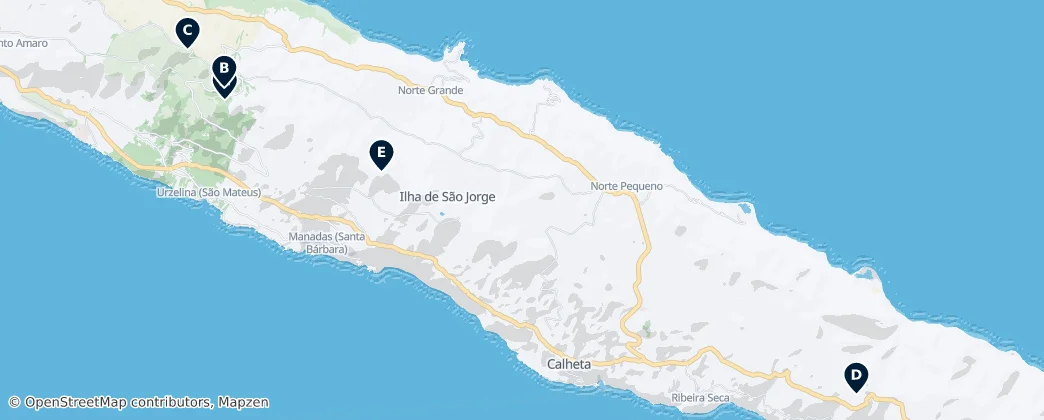 Map of Volcanoes of São Jorge