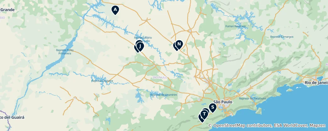 Mappa di São Paulo Bridges & Viaducts