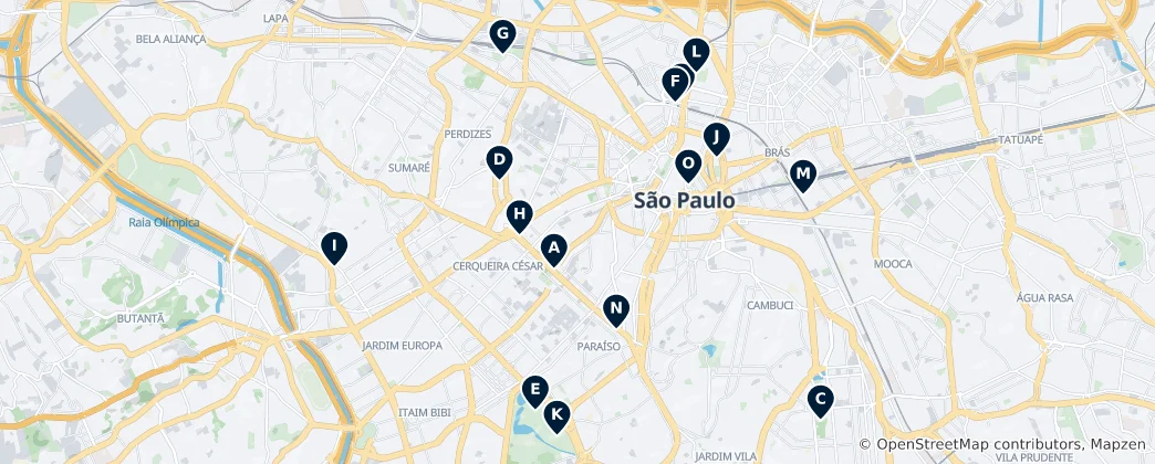 Karte von Best Museums in São Paulo
